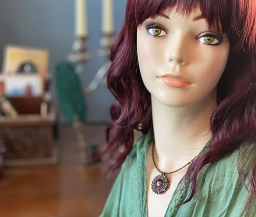 17-inch Female Mannequin Head Form with Eyelashes and Lips Display Stand for Wigs, Hats, Jewelry - Thumbnail 6
