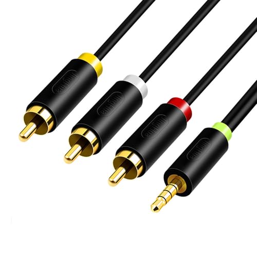 Cable 3,5 mm a RCA AV de 1,5 metros para conectar tu videocámara a la televisión
