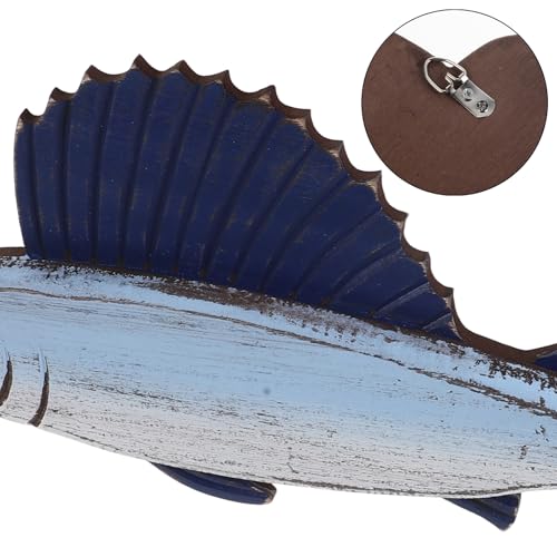 Décoration murale en bois poisson CIMAXIC rustique et sculptée - 3