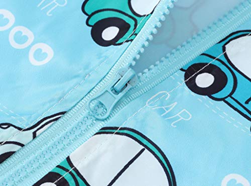 Tuiji Girls Rain Jacket, Windbreaker Kids Raincoat Waterproof Zip Jacket 3T 4T Sky Blue(Style 13,120) #TOP3