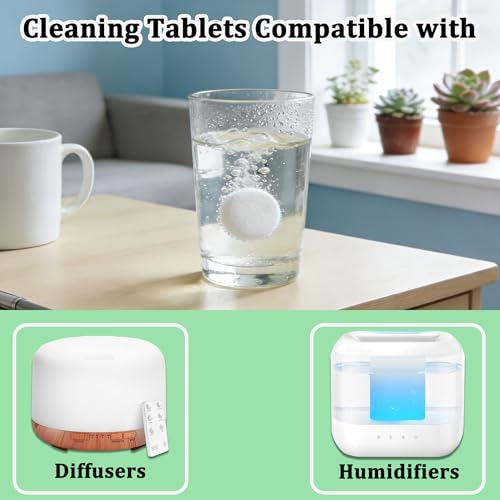 LeoTube Cleaning Tablets for Humidifiers & Diffusers, Remove Stains and Residue, Prevent Buildup, Humidifier Cleaner Tablets (20-Pack)