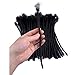 YONNA Human Hair Microlocks Sisterlocks Dreadlocks Extensions 60Locs Full Handmade (Width 0.4cm) 12inch Natual Black #1B