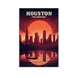 Houstons Texas, USA, Vintage-Reise-Poster, Bild, Druck, 