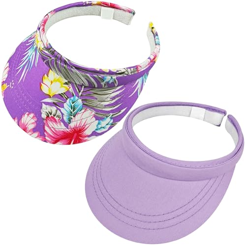 Image of 2 Pack Visor Women Men Sun Hat Clip On Visors Adjustable Sport Wide Brim Cap