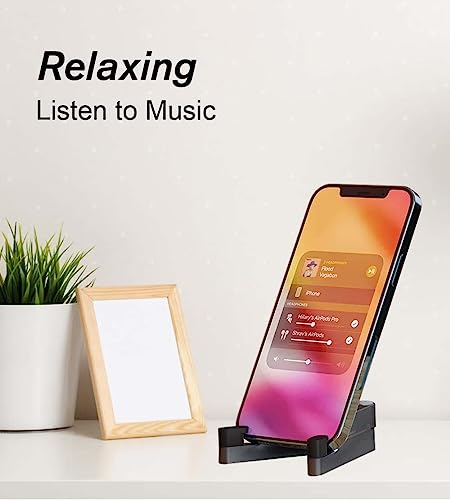 Image of URBAN KINGS Cell Phone Stand for Desk - Foldable & Portable iPhone Holder Compatible With All Mobile Phones, iPad Mini, Tablets 4-10.5 inch (Black) (Silver)