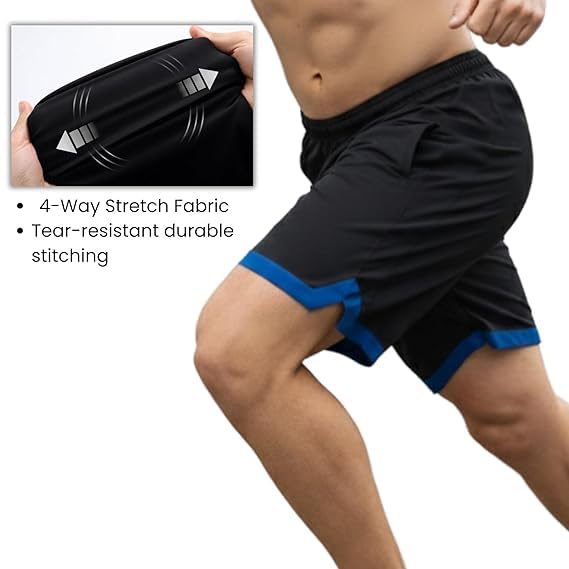 Image of GYMIFIC Mens Sports Shorts | Quick Dry Gym Running Shorts with Zipper Pockets | Lightweight Stretch Workout Athletic Shorts Pant for Men