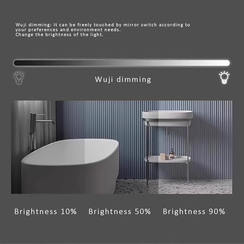 Miroir lumineux dimmable irrégulier de salle de bain 50x70cm ou 60x80cm