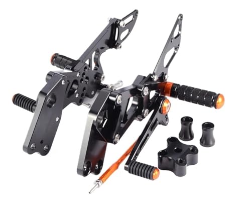 Motorrad Einstellbare Fußrastenanlage Fußstützen Fußrasten Pedale Hinten for KTM RC125 RC200 RC390 for RC 125 200 390 2014-2021 2019 2018 2020(Black)