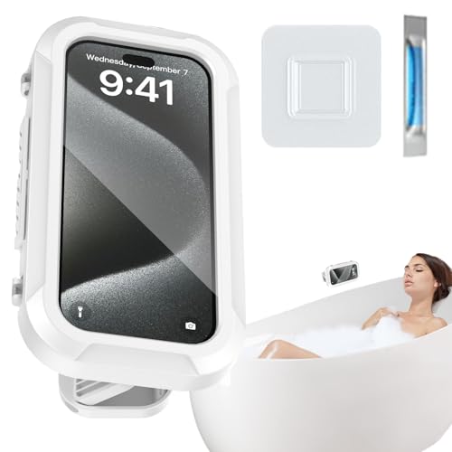 Support de téléphone de douche étanche noir rotatif 360° pour salle de bain