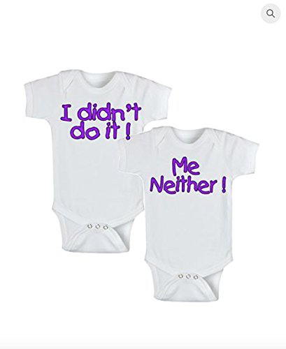 World-Accents Twins Infant One Piece Bodysuit - Didn't Do It, Me Neither