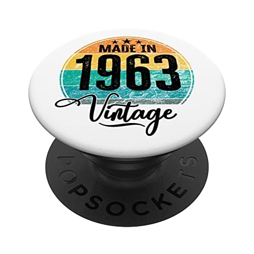 Birthday Vintage Año de nacimiento 1963 Cumpleaños bday PopSockets PopGrip Intercambiable