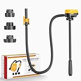 Cordless Fuel Transfer Pump with Auto-Stop, 3.2 GPM Flow Portable Fuel Pump Compatible with DeWalt 20V & Milwaukee 18V Batteries, with 51'' Hose, 3 Adapters for Diesel, Gasoline (Bare Tool), Yellow