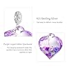 GNOCE Violet Rose Bleu Paillettes Coeur Pendentif Dangle Charme pour les femmes, 14K or blanc plaqué S925 Sterling Silver BraceletNecklcae Charme pour elle, Saint Valentin Fête des Mères Bijoux #5