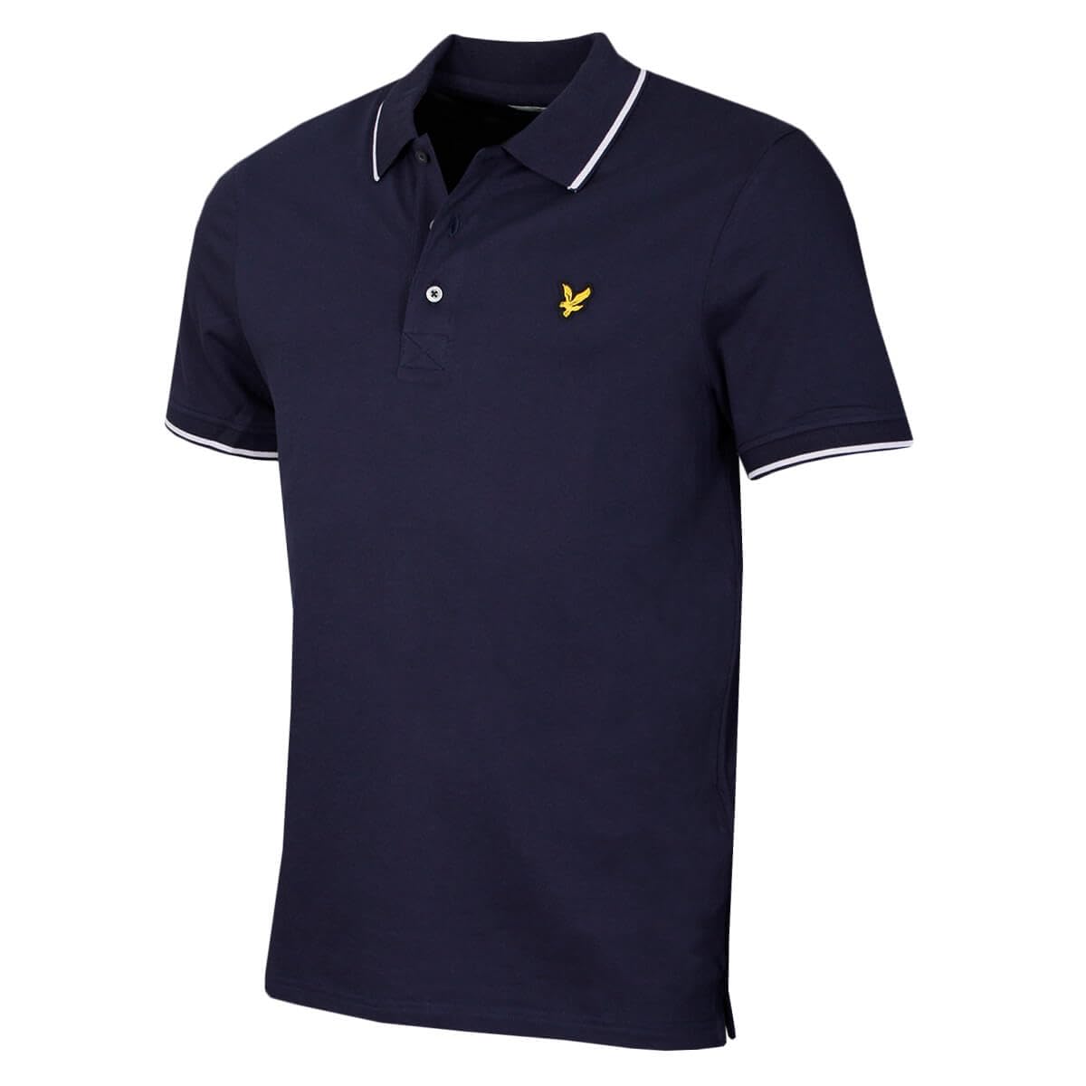 Lyle & Scott Men's Navy/White Tipped Polo Shirt - M