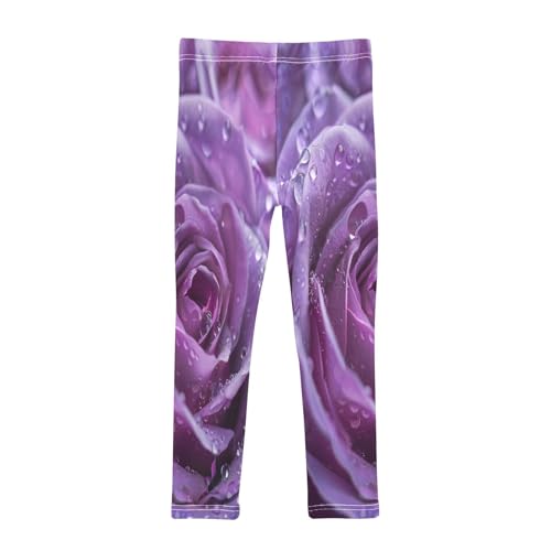 Bolaz Toddler Girls Leggings Printed Yoga Pants Leggings Purple Rose Waterdrop for Kids2