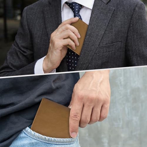 Image of Chelmon Slim Wallet for Men ID Window with RFID Blocking Front Pocket Minimalist Bifold Bussiness Card Holder Gift for Men