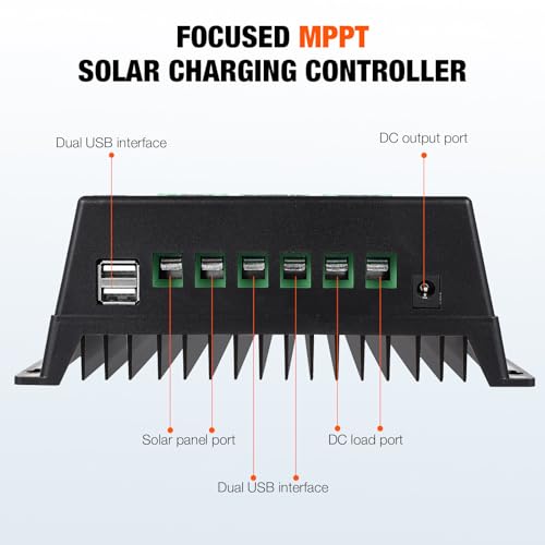 Controlador de carga solar MPPT 100A inteligente con salida alta corriente para paneles solares 3