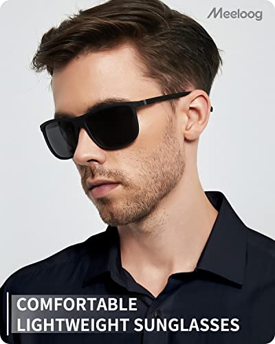 Meeloog Mens Sunglasses Polarized UV Protection, Classic Rectangle Shades, Fashion Square Sun Glasses Driving Fishing4