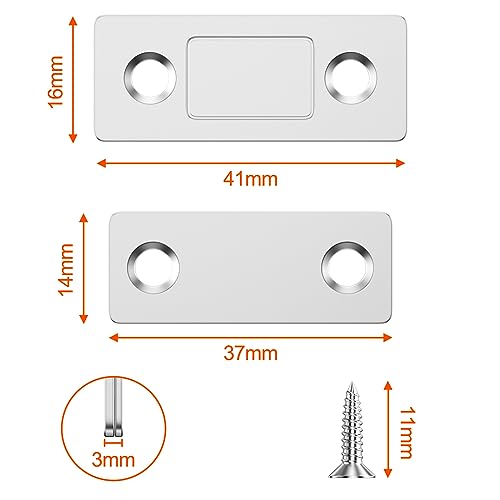 Frevoitna 10 Stück tür magnet, türmagnete, magnetverschluss schrank, Selbstklebend Stark magnete türhalter, magnet türschließer, möbelmagnet, Magnetschloss, Mit Schraube, für Schranktüren, schubladen