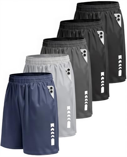 Men’s Gym Shorts Athletic Running Workout Basketball Casual Sport Short for Men Quick Dry with 2 Pockets