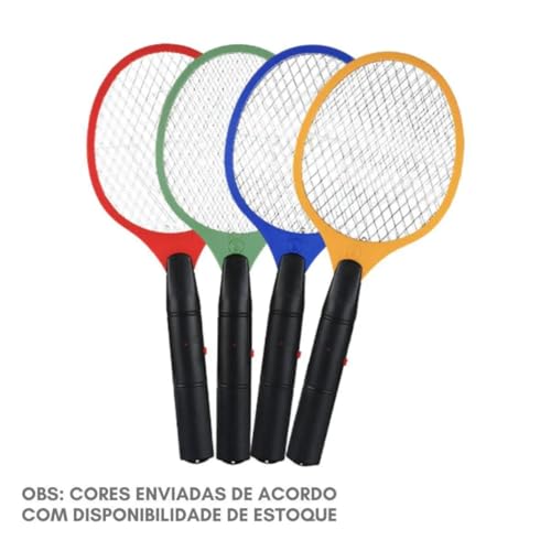 Raquete Elétrica Mata Insetos, Dengue, Pernilongo, Mosca, Proteção Recarregável, Bivolt 110/220V, co