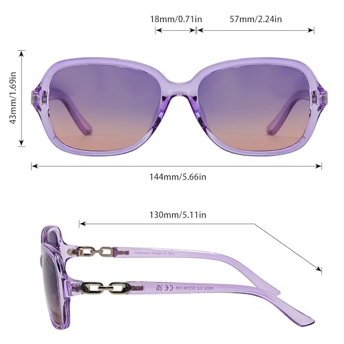 Image of SIPHEW Women's Polarized Sunglasses w UV400 Protection,Classic Sun Glasses | Vintage Sunnies,Wraparound Shade,Lightweight & Comfortable,Big Sunnies eyewear,Driving,Outdoors