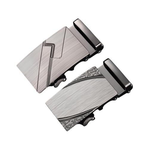 2 Pack Automatic Belt Buckles for Men Alloy Business Suit Pants Apparel Accessories