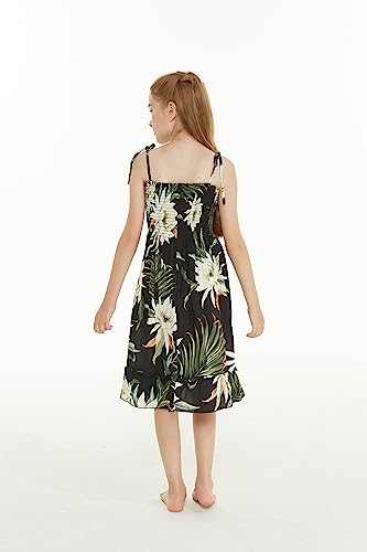 Image of Family Matching Hawaiian Clothes, Wispy Cereus Black | Lightweight 100% rayon • Family matching outfits • Tropical floral print • Beach vacations • Luaus • Cruises • Family photos