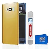 gafas samsung s8 MMOBIEL Cubierta trasera de vidrio real para batería con adhesivo pre-instalado, lente de cámara y herramienta de apertura