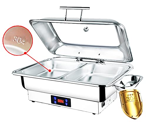 YAOYAOO Edelstahl Chafing Dish Speisewärmer Buffet Speisenwärmer Edelstahl, Wärmebehälter für Speisen Buffetwärmer… – Bild 4