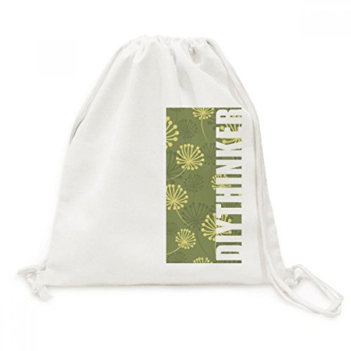 Sac à dos cordon pissenlit vert jaune toile sac voyage léger