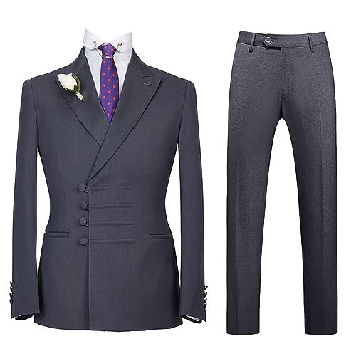 Costume hommes deux pièces noir smoking de bal chic coupe ajustée