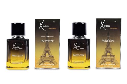Image of Paris city 50 ml luxury Eau de parfum | Long lasting fragrance with Lemon, ginger, spices and Amber | Best date and party fragrance Pack of 2