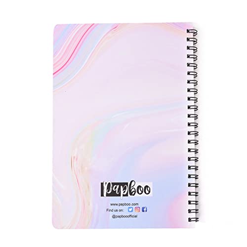 Image of PAPBOO A5, Easy to Carry, Dreams & Do More, Spiral Wiro Notebook : 100 GSM Natural Shade Paper, Dot Grid, 2 * 120 Pages, Journal, Diary, Gift