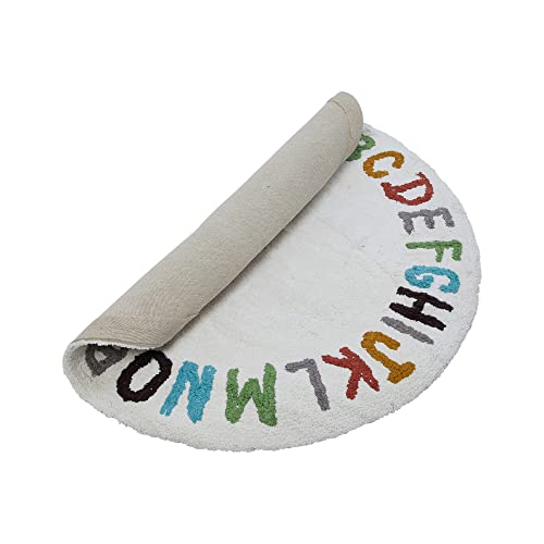 Creative Co-Op Round Cotton Tufted Alphabet Rug, Multicolor by Creative Co-Op - Image 4