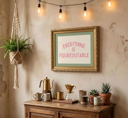 Gold Frame Everything Is Figureoutable Inspirational Quote Wall Art 9x11in — view 7