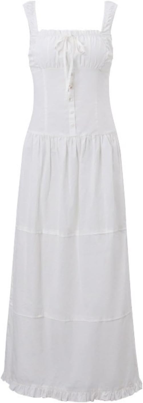 White Dress Women - Sleeveless Square Neck Corset Brunei | Ubuy