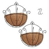 Wall Planters for Plants, 11.8' Half Round Wall Planters with Coco Liners, Wall Mounted Hanging...