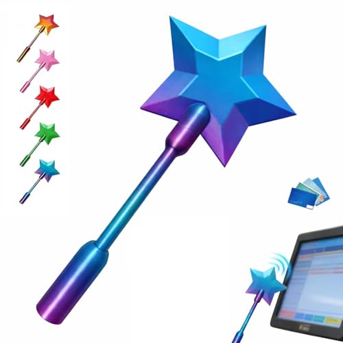 3D Printed credit card wand Magic Card Holder Star wand Contactless Payment Card Holder Magic wand credit card holder Suitable Scenarios for Card Payment (Blue)