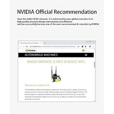 Waveshare JetBot AI Kit Accessories Add-ons for NVIDIA Jetson Nano to Build JetBot(Literally Smart Robot)