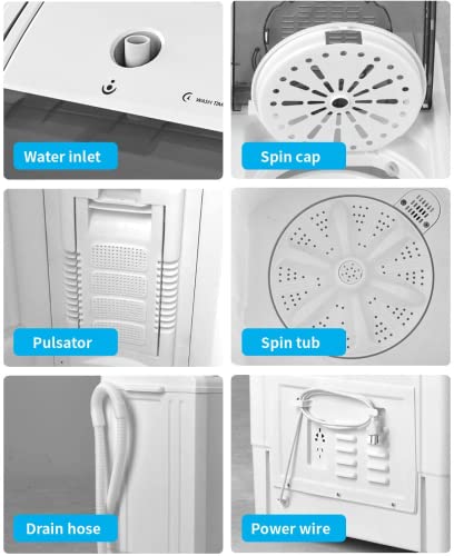 Rovsun 26LBWASHER-GREY 26Lbs Twin Tub Portable Washing Machine, Semi-Automatic Mini Washer thumb #4