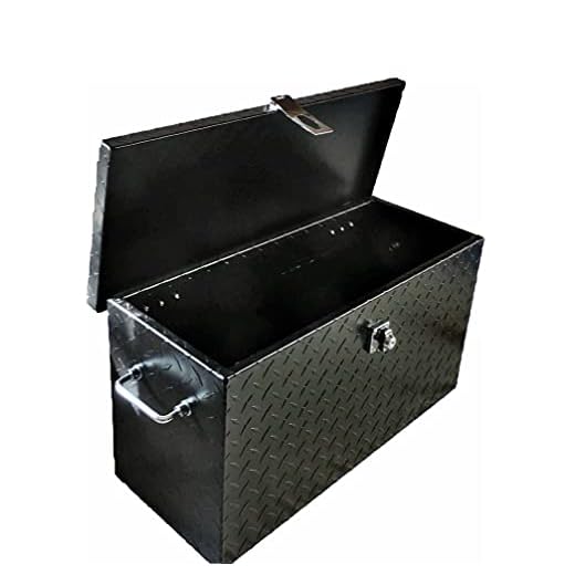 24 Inch Black Diamond Plate ATV UTV Aluminum Tool Box Universal Fit