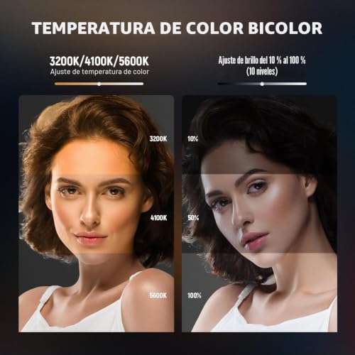 Panel LED escritorio NEWER iluminación bicolor para streaming y videoconferencias en casa 4