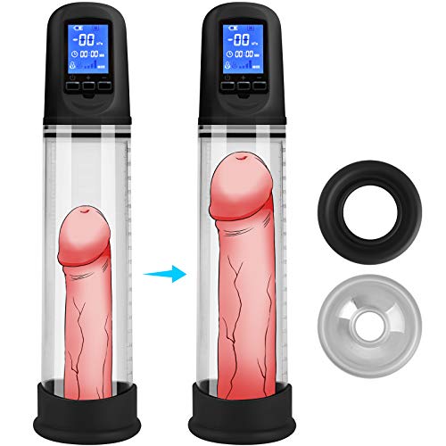 Automatic Penis Enlargement Pump with 4 Suction Intensities for Stronger Bigger Erection, Treediride 2.0 Upgrade LCD Sucking Male Masturbator Penis Vacuum Pump Rechargeable Erections Enhance Device