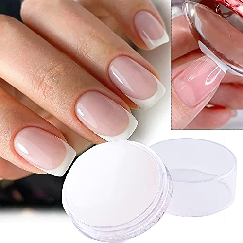 French Nail Manicure Silicone Nail Stamper, Nail Art Stamper, Clear Jelly Nail Stamper, White Silicone Jelly Head DIY for Nail Stamp Printing Stamping Plates Nail Stamping Polish Gel- White