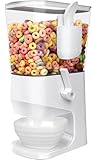 Cereal Dispenser Countertop With Bowls and Spoons Cereal Containers Storage for Pantry Snack Organizer Dry Food Storage Container with Lid for Kitchen Organization Oatmeal Nut Granola（1pcs White）
