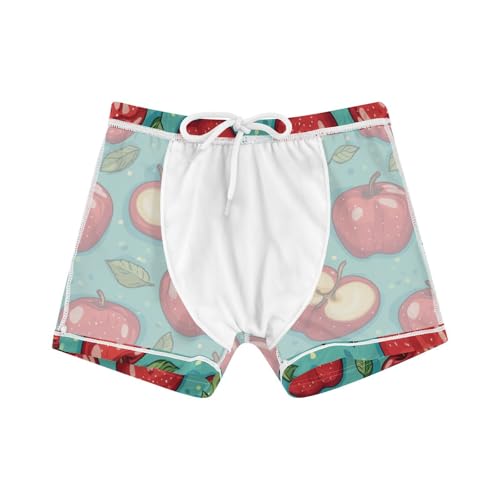Cartoon Apples Leaves Cute Colored Cats Boys Swim Trunks Swimsuits for Toddler Boy Swim Shorts Trunks 3T-10T4