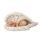 ShineOnAngel Sleeping Baby in Angel Wings Statue, 7inch Long Guardian Angel Wings Baby Catholic Gifts for Baptism, Showers