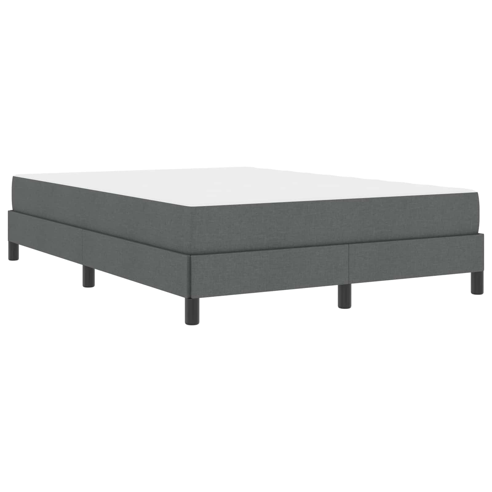 vidaXL Boxspringbett mit Matratze Dunkelgrau 140 x 200 cm Stoff, Moderner Bettgestell, rechteckige Schlafbasis, Stabiler Boxspring, Coole Optik, Holz, gemütliche Plattform