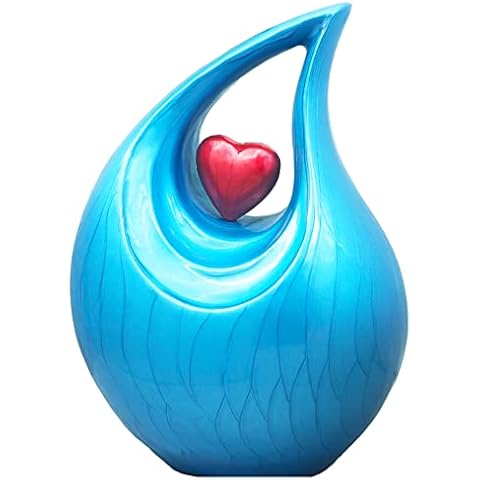 Urna de Cremación para Cenizas Adultos - Doble Corazón Azul Cover